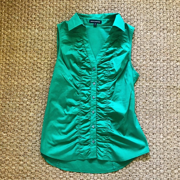 Green Button Down Blouse - Picture 1 of 2